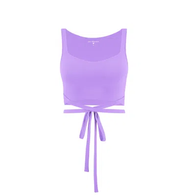 Yes Flâneuse Women's Pink / Purple Missy Top With Wrap Around Waist Tie Purple Rose In Pink/purple