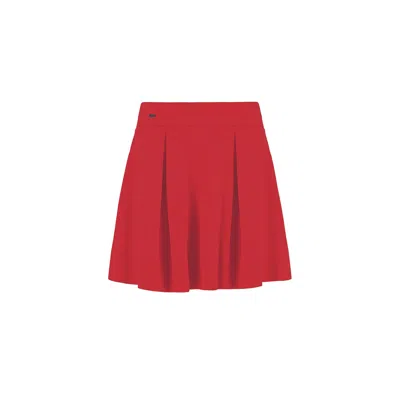 Yes Flâneuse Women's Polly Ruffles Skirt With Detachable Leggings Chinese Red
