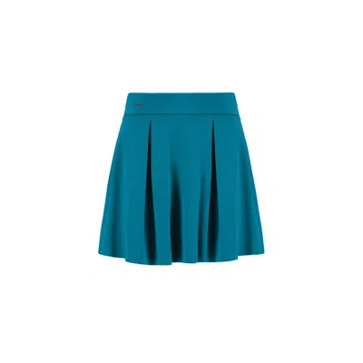 Yes Flâneuse Women's Polly Ruffles Skirt With Detachable Leggings Mosaic Blue