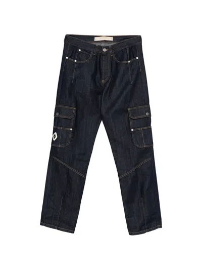 Yes London Cargo-pocket Jeans In Blue