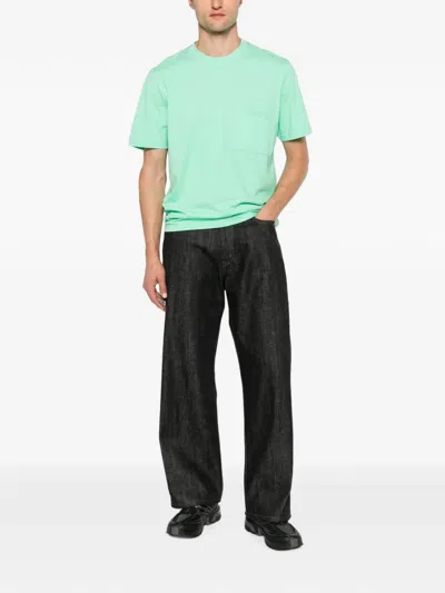 Yes London Chest-pocket Cotton T-shirt In Green