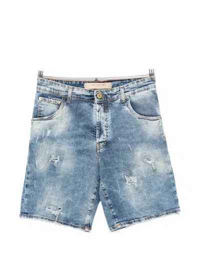 Yes London Distressed Denim Shorts In Blue