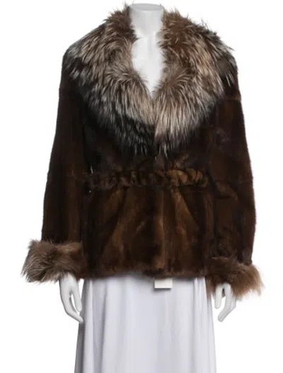 Pre-owned Yes London Fox Fur Jacket In Brown