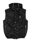 Yes London Hooded Quilted Gilet In Black