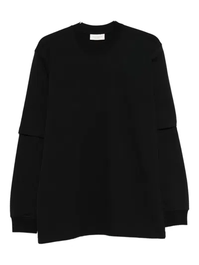 Yes London Layered-sleeve Sweatshirt In Black