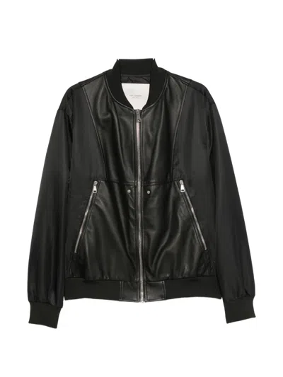 Yes London Leather-panelled Bomber Jacket In Black