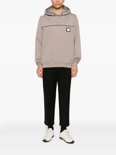 Yes London Logo-appliqué Hoodie In Gray