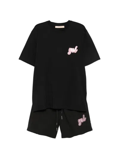 Yes London Logo-patch Short Set In Black