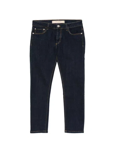 Yes London Logo-plaque Slim-fit Jeans In Blue