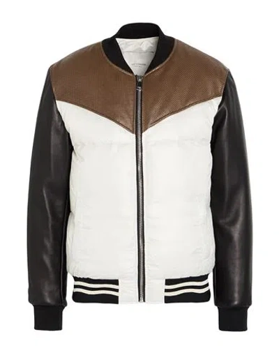 Yes London Man Jacket Brown Size 44 Leather, Polyester In Multi