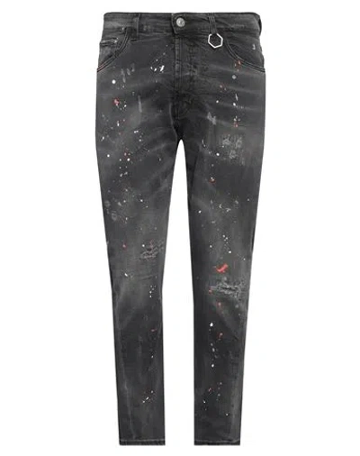 Yes London Man Jeans Black Size 35 Cotton, Elastane