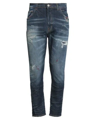 Yes London Man Jeans Blue Size 35 Cotton, Elastane