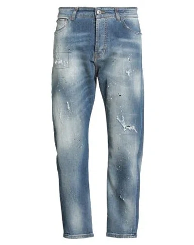 Yes London Man Jeans Blue Size 35 Cotton, Elastane