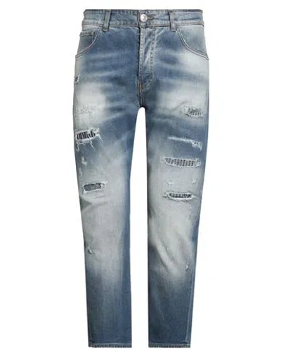 Yes London Man Jeans Blue Size 35 Cotton, Elastane