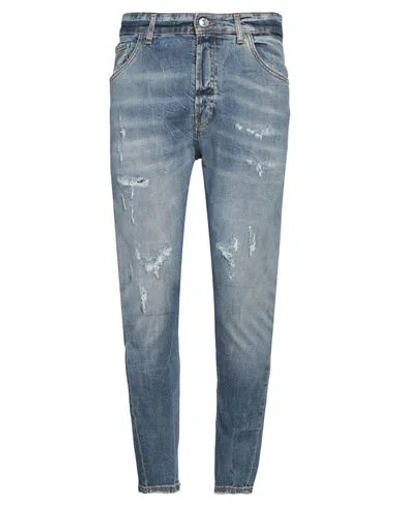Yes London Man Jeans Blue Size 40 Cotton, Elastane