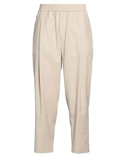 Yes London Man Pants Beige Size Xl Virgin Wool, Elastane
