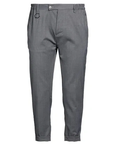 Yes London Man Pants Charcoal Size 40 Wool, Polyester, Elastane In Grey