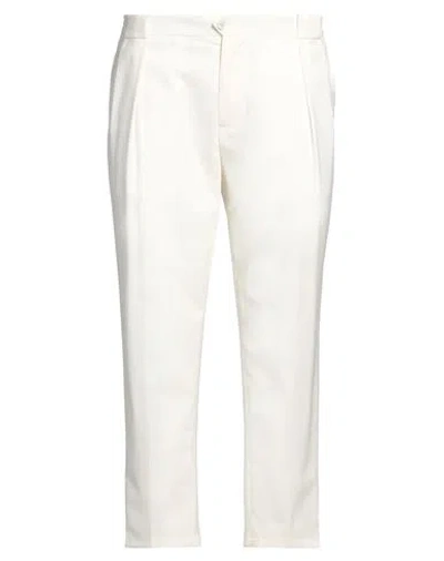 Yes London Man Pants Cream Size 36 Virgin Wool, Polyester, Elastane In White