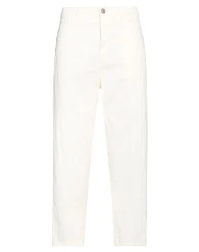 Yes London Man Pants Ivory Size 32 Cotton In White
