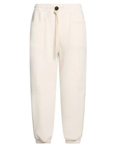Yes London Man Pants Ivory Size M Polyester, Viscose, Elastane In Neutral