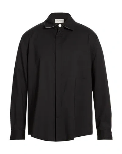 Yes London Man Shirt Black Size Xl Virgin Wool, Polyester, Elastane