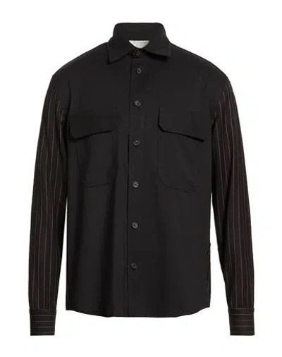 Yes London Man Shirt Black Size Xl Virgin Wool, Polyester, Elastane, Viscose