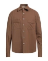 Yes London Man Shirt Camel Size Xxl Wool, Polyester, Elastane In Beige
