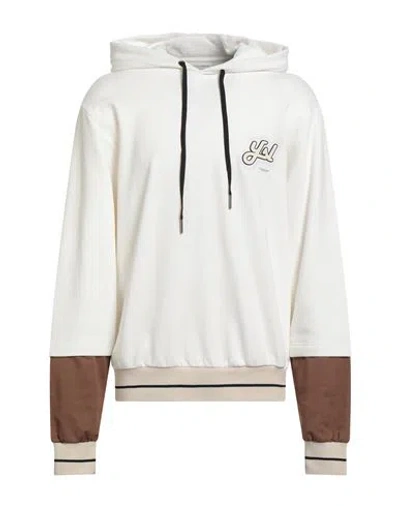 Yes London Man Sweatshirt Cream Size Xl Cotton, Elastane In White