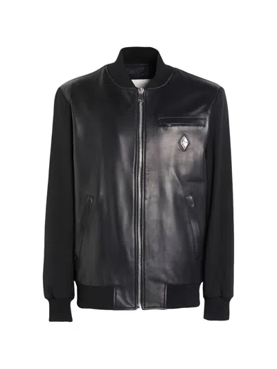 Yes London Panelled Bomber Jacket In Black