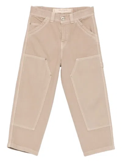 Yes London Kids' Panelled-design Trousers In Neutral