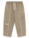 Yes London Piped-trim Trousers In Neutrals