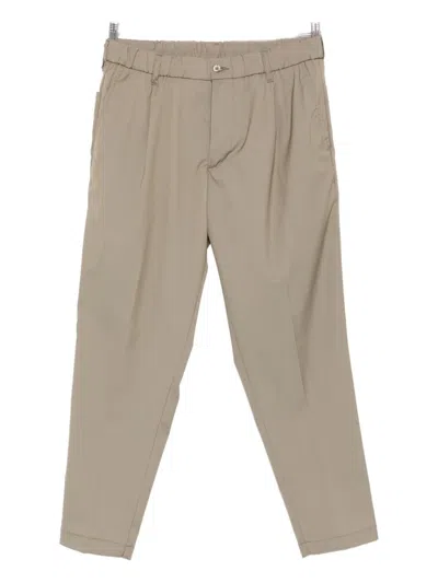 Yes London Pleated Elastic-waist Trousers In Brown