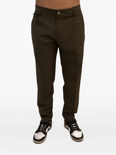 Yes London Rear Elasticated-waistband Trousers In Brown