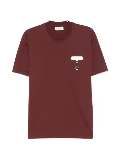 Yes London Ring-detail T-shirt In Burgundy