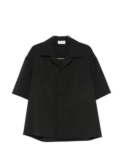 Yes London Short-sleeve Camp-collar Shirt In Black