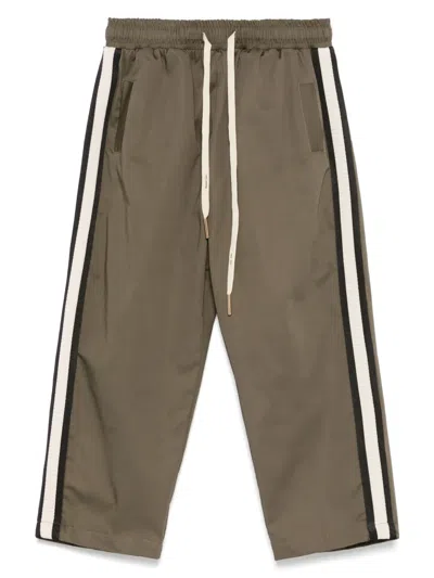 Yes London Kids' Stripe-detail Trousers In Green