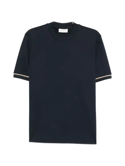 Yes London Stripe-trim T-shirt In Blue