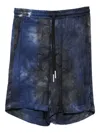 Yes London Tie-dye Drawstring Shorts In Blue