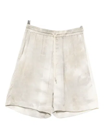 Yes London Tie-dye Drawstring Shorts In Neutral