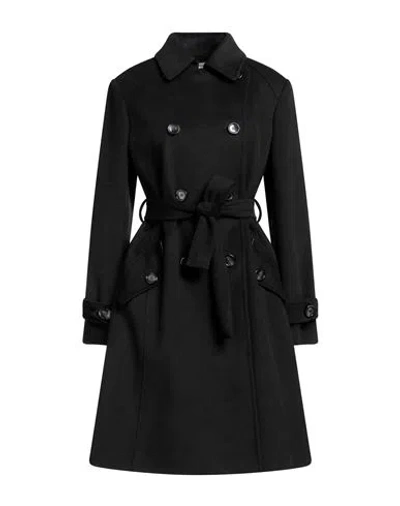 Yes London Woman Coat Black Size 10 Polyester, Viscose