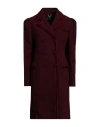 Yes London Woman Coat Burgundy Size 6 Acrylic, Polyester, Wool In Red