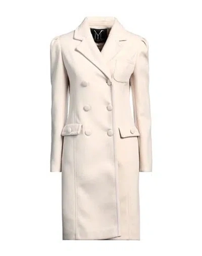 Yes London Woman Coat Cream Size 4 Acrylic, Polyester, Wool In White