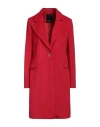 Yes London Woman Coat Red Size 10 Polyester, Viscose In Red