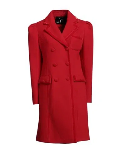 Yes London Woman Coat Red Size 8 Acrylic, Polyester, Wool In Red