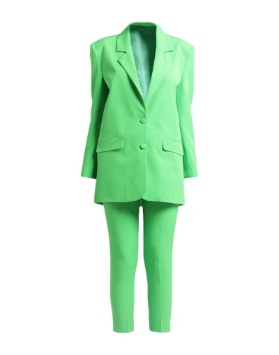 Yes London Woman Suit Acid Green Size 8 Polyester, Elastane
