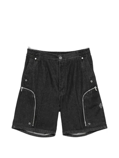 Yes London Zip-detail Denim Shorts In Black