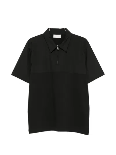 Yes London Zipped Polo Shirt In Black
