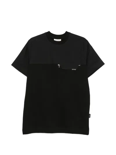 Yes London Zip-pocket Panelled T-shirt In Black