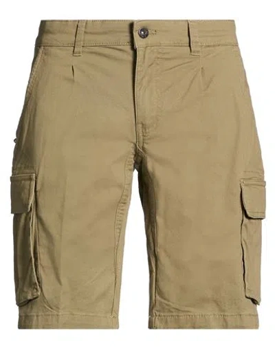 Yes Zee By Essenza Jeans Man Shorts & Bermuda Shorts Military Green Size 31 Cotton, Elastane