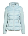 Yes Zee By Essenza Jeans Woman Puffer Sky Blue Size Xl Polyester In Blue